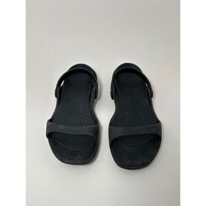 Crocs Cleo II Black Comfort Slide Sandals Womens Size 8 Pivoting Strap 10043